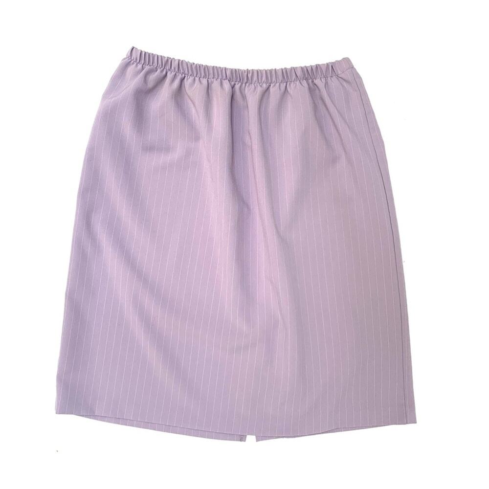 Lavender Pinstripe Knee Length Midi Skirt